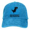 Adjustable Solid Color Baseball Cap NO INTERNET Washed Cotton Trex Cactus Offline Funny Games Sports Woman Hat