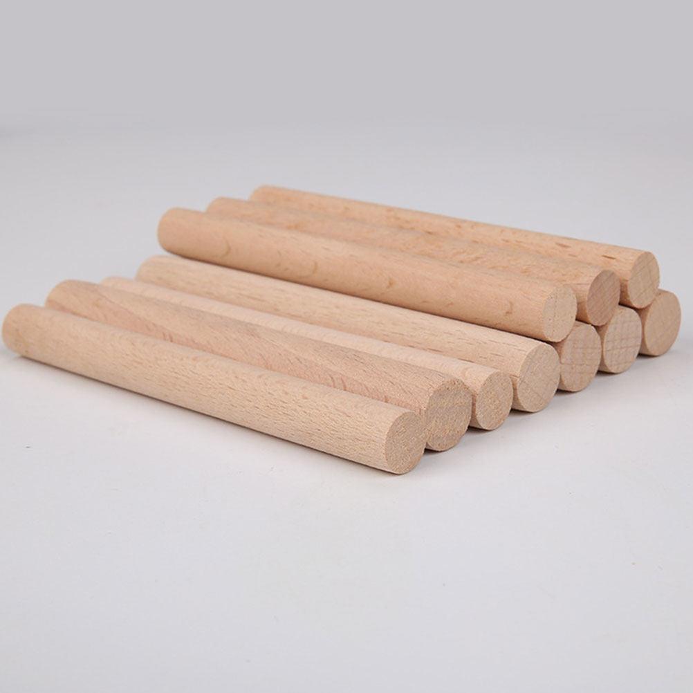20Pcs Beech Solid Wooden Round Rods Smooth Surface Craft Sticks for Woodworking DIY Crafts Hobby Home Decoration