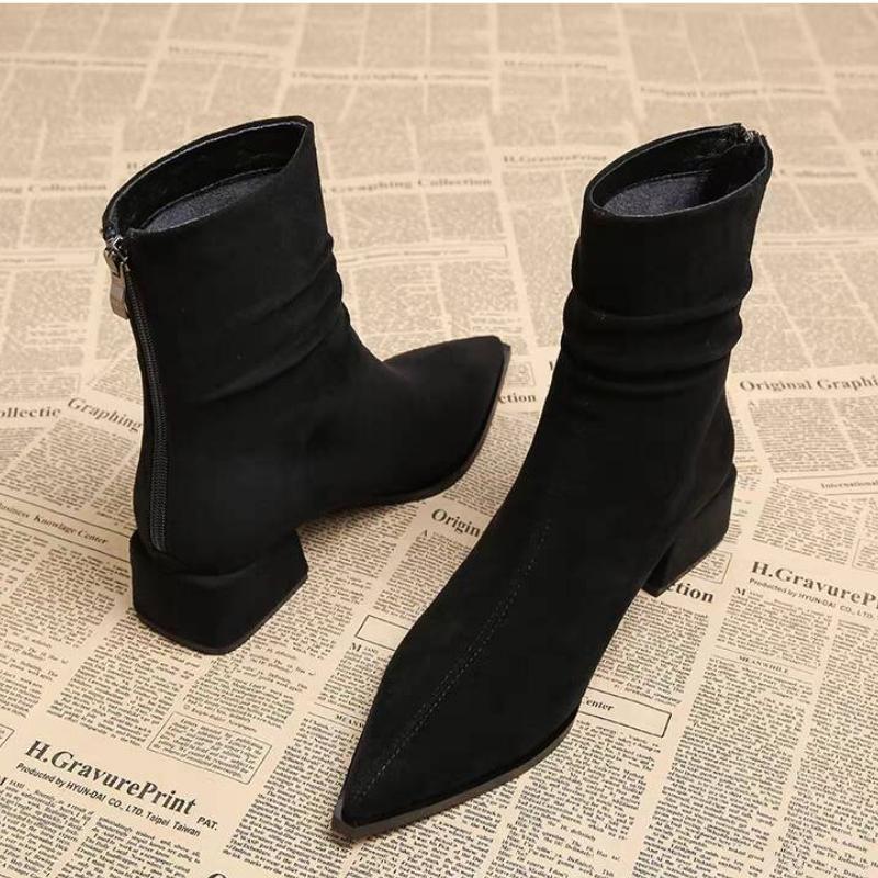 Mode 2025 Neue Winter Damen Stiefeletten Elegant Warmhalten Kurze Stiefeletten Damenmode Outdoor High Heel Schuhe Damen Zapatos De Mujer