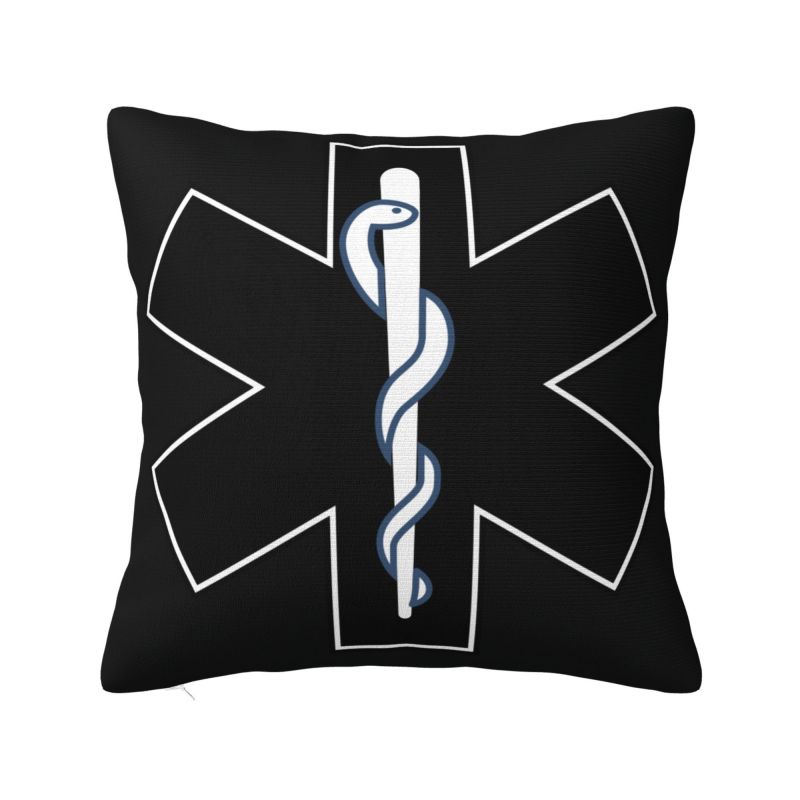 Star Of Life Pillow Case Decoration Luxury Emt Paramedic Medical Cushions for Sofa Square Pillowcase