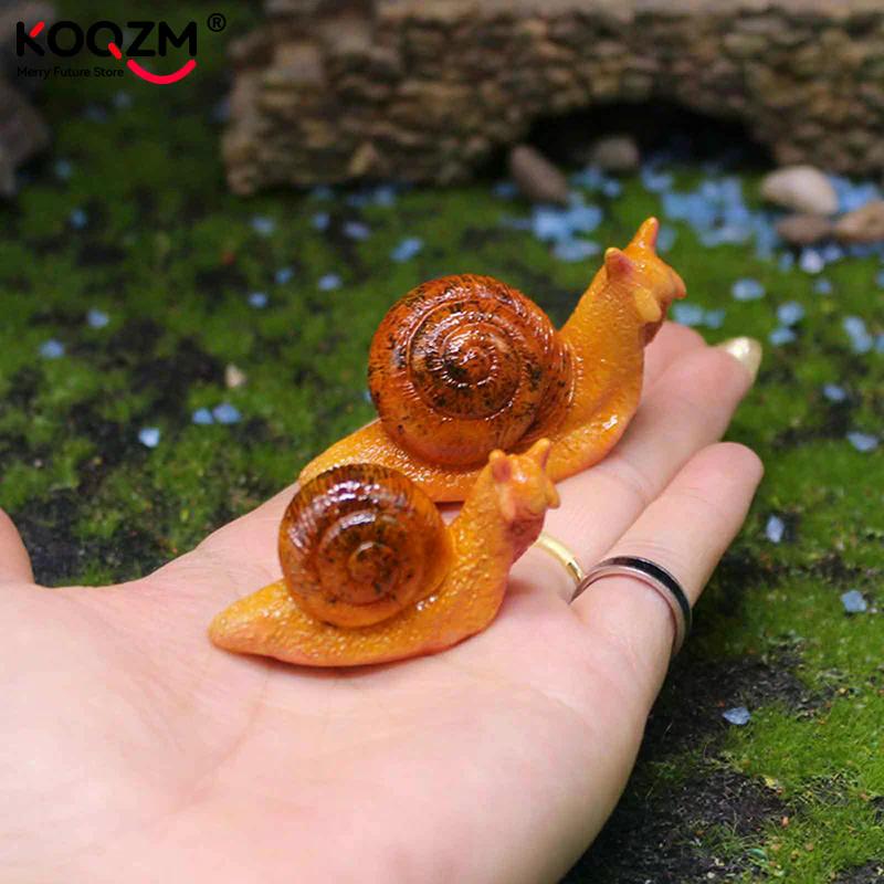 Mikro-Landschaftssimulation Kleine Schnecke Gartendekoration Schneckenornament Schneckenmodell Kunstharzhandwerk Miniaturfigur Heimdeko