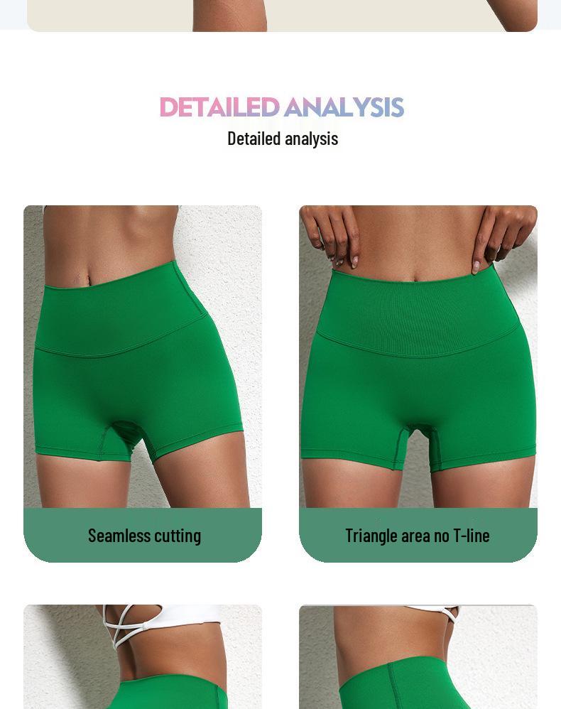 Dopamine Yoga Shorts: High Waist, Breathable, Nude Feel, Elastic Three-Point Safety.
