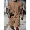 Men's Summer Vacation Short-Sleeve Shirt and Shorts Set Hawaiian-Style Fashion Set Men's Casual T-Shirts Outdoor Beach Shorts