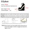 Fashion Eilyken Platform Sandals Women High Quality Flock Fabric Peep Toe Fashion Buckle Strap Wedge Heels Dress Ladies Shoes