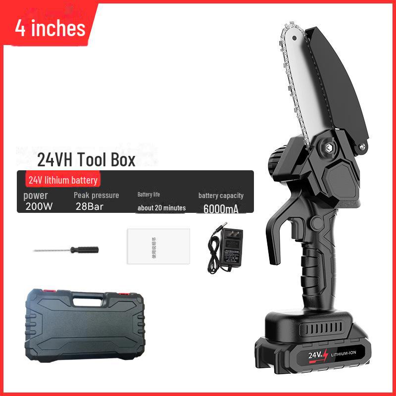 High-Power Rechargeable Handheld Electric Chainsaw for Tree Pruning and Logging