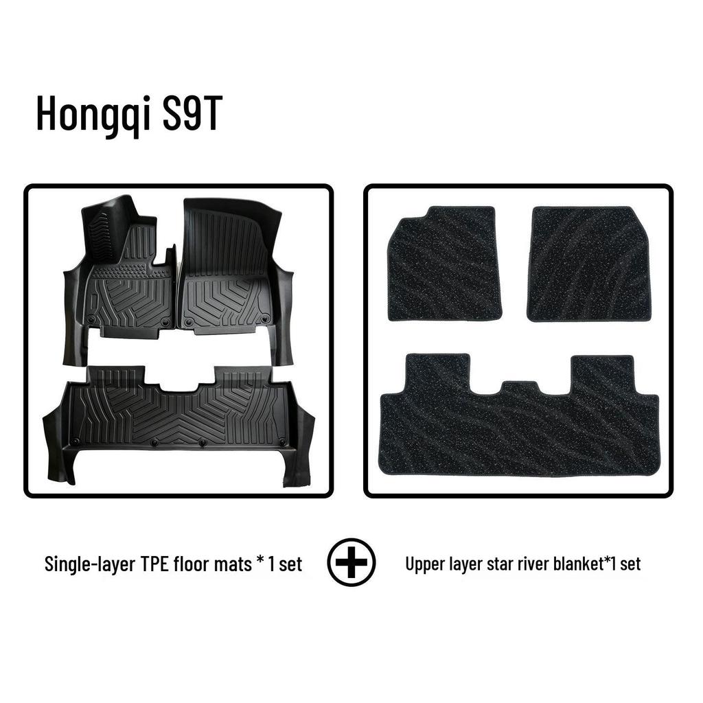 S9T Eco-Friendly TPE Car Floor Mats & Door Sill Protectors - Odorless, Dual-Layer Interior Upgrade