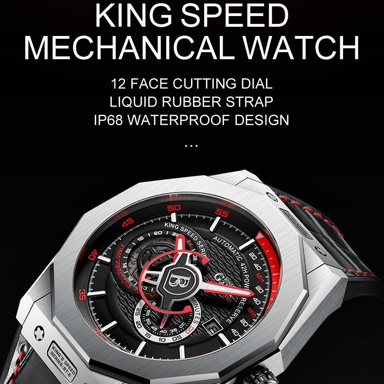 Bonest Gatti Watches Business, im Dunkeln leuchtende mechanische Uhr, wasserdichte Luxusuhr