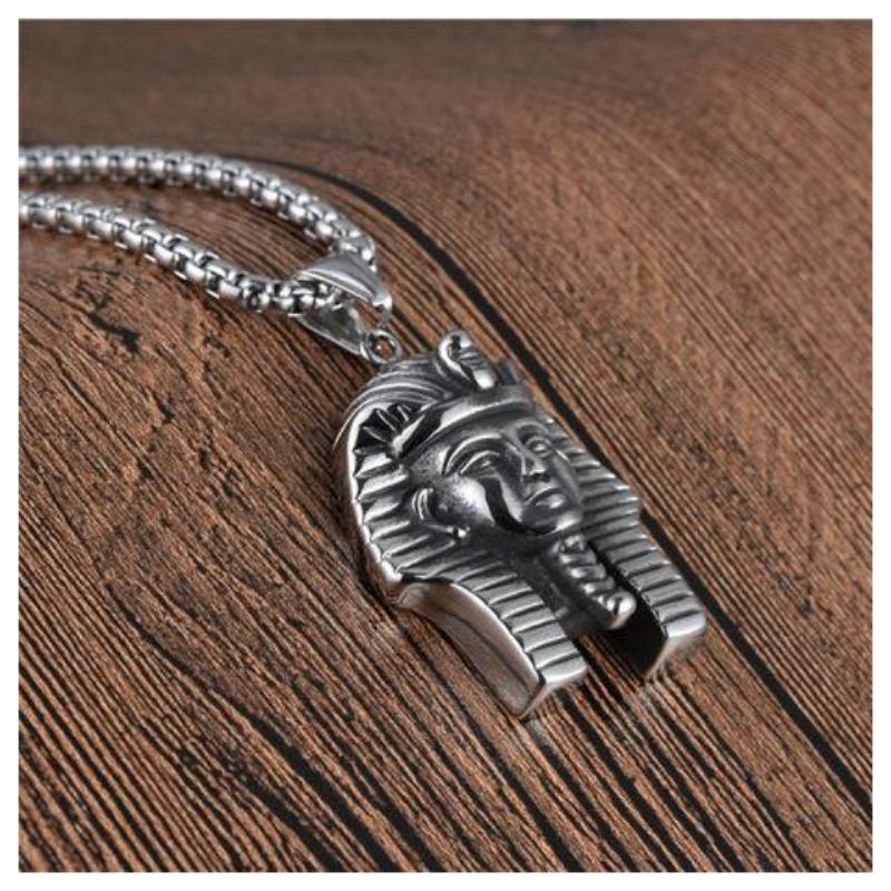 2023 Vintage Egyptian Pharaoh Sphinx Pendant, Men's Titanium Steel Necklace