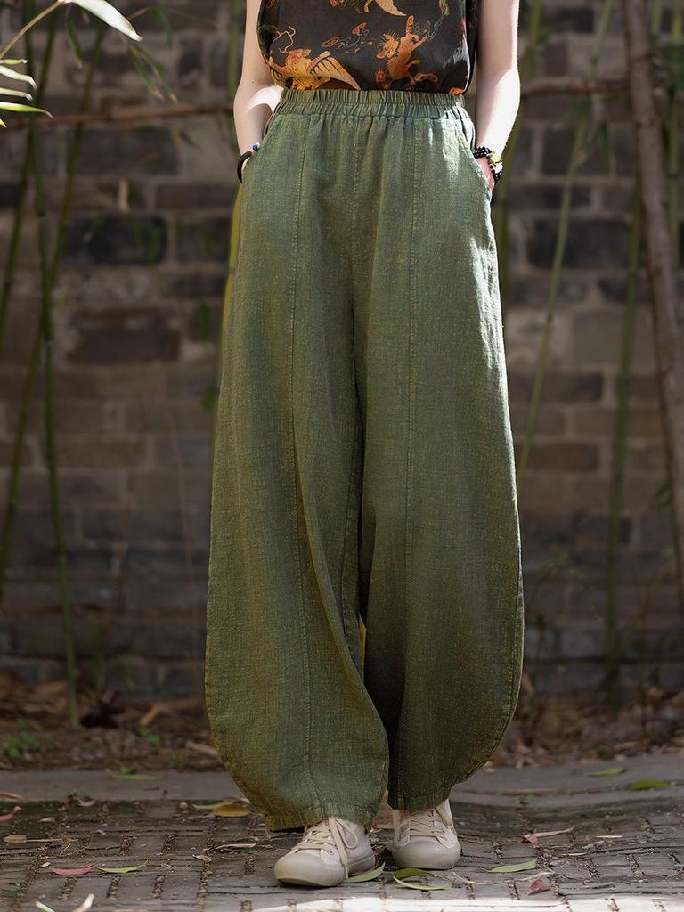Women's New Arrival Spring Cotton Linen Casual Zen Meditation Pants