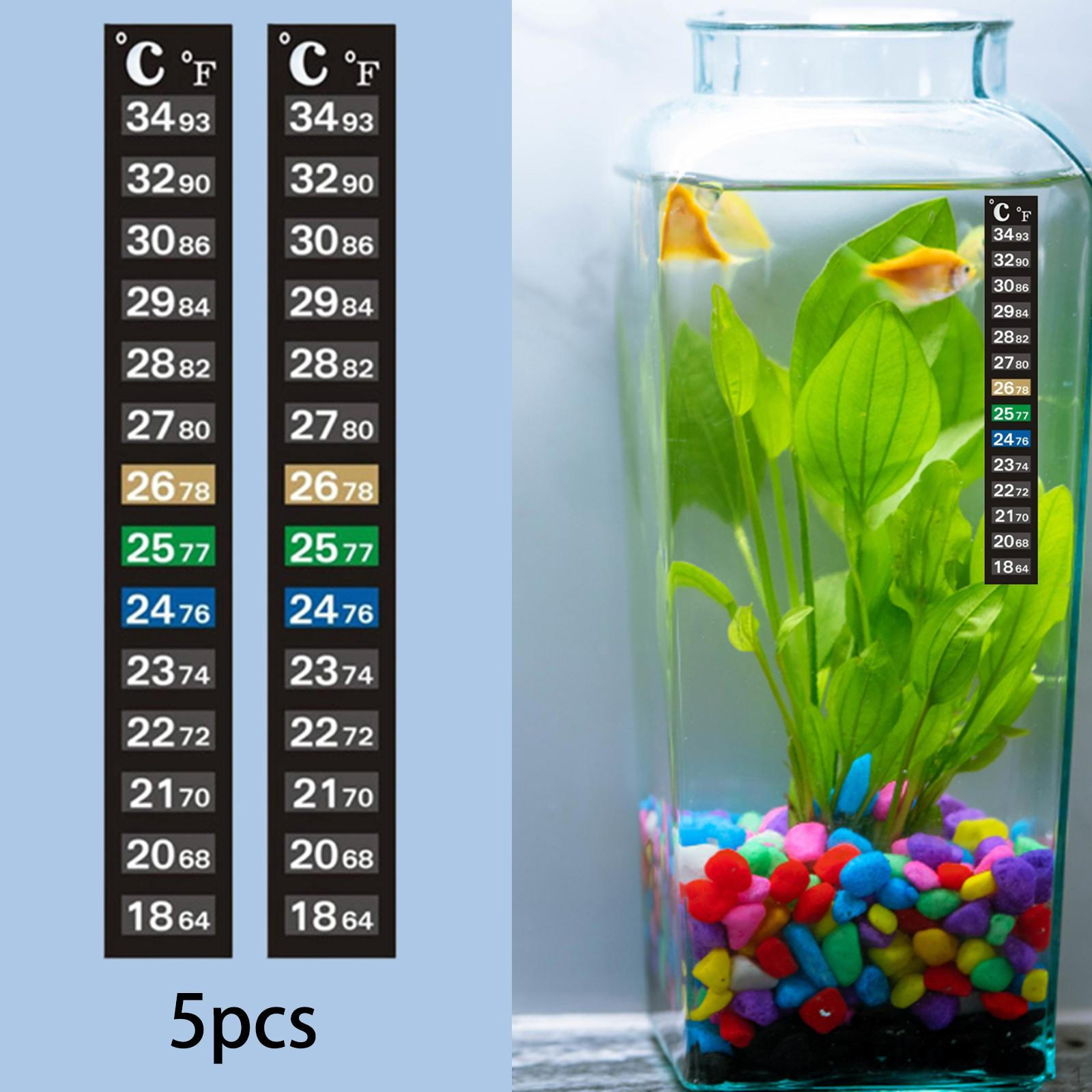 5 шт. Полоски-термометры для аквариума Террариум Тест температуры воды Легко читаемый Профессиональный Высокий