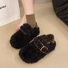2025 Winter Women's Causal Cotton Shoes Warm Furry Hairy Fashionable Outdoor Women's Plush Shoes Women Flat Bottom Zapatos Mujer