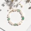 Irregular Freshwater Pearl Bracelet, Simple Temperament Green Dongling Stone Crystal Bracelet for Mother and Friend