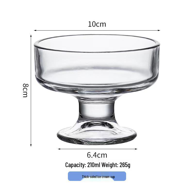 Elegant High-Foot Glass Cup for Desserts, Ice Cream, Cold Drinks, Milkshakes, Juice, and Popsicles