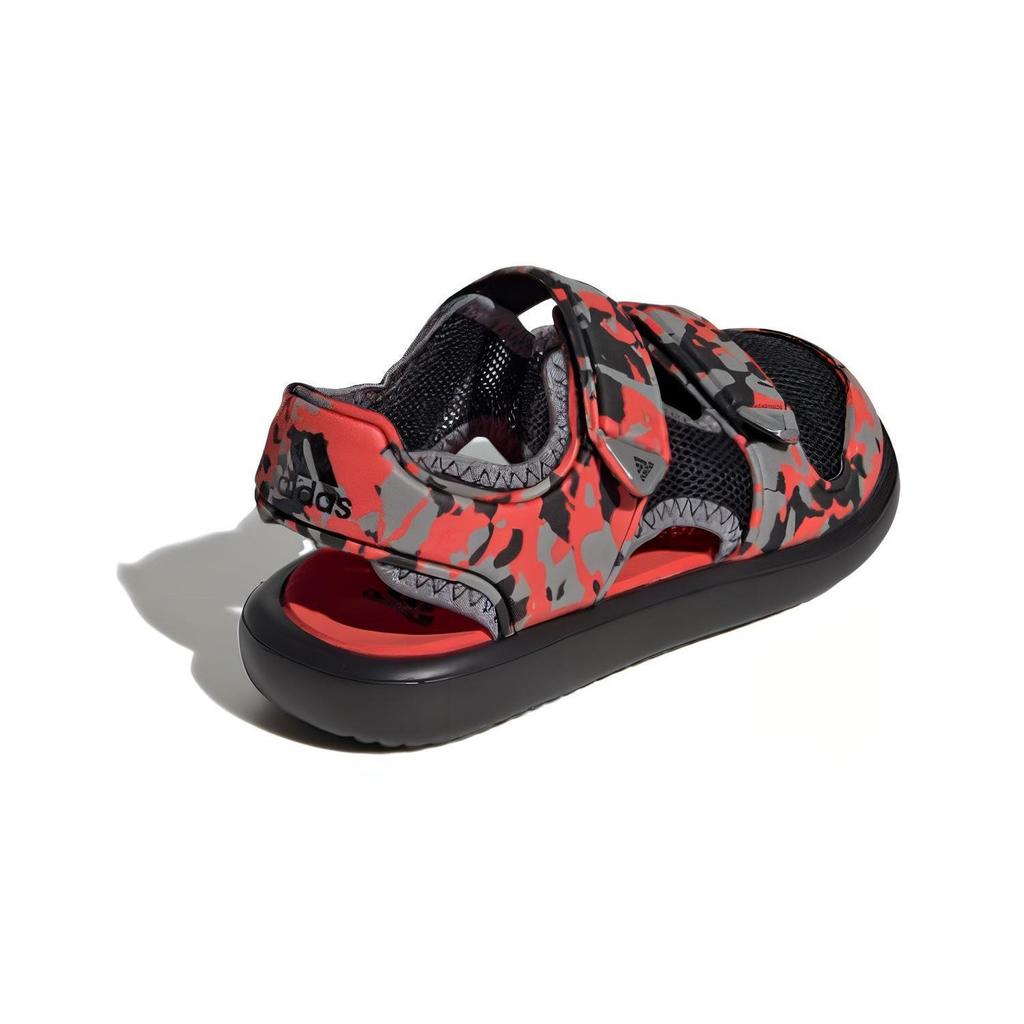 Adidas Comfort Sandals Cushioning Abrasion Resistant Breathable Children's Sandals Gray Red Pre school IE0303