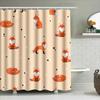 Charming Cartoon Fox Pattern Shower Curtain Waterproof Fabric Bathroom Decor Home Decoration 3D Printing Orange White Colorful A