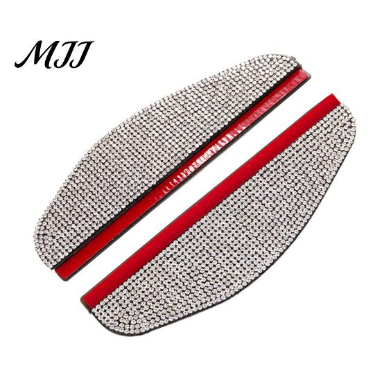 Bouclier de Miroir Imperméable Strass Visière de Pluie Latérale de Voiture Garde-Boue, Protecteur Anti-Éblouissement Rétroviseur Arrière Sourcils, Déflecteur Miroir à Arc Élargi pour SUV