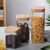 Borosilicate Glass Storage Jar with Bamboo Lid for Tea, Grains, Candy
