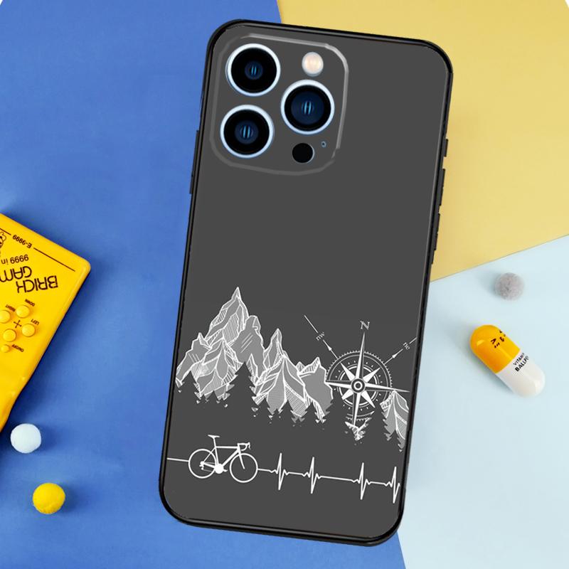 MTB Mountain Bike Cycling Bicycle Phone Case For iPhone 17 16 14 13 12 11 15 Pro Max Plus 12 13 mini 16e 17 Air Bumper Cover