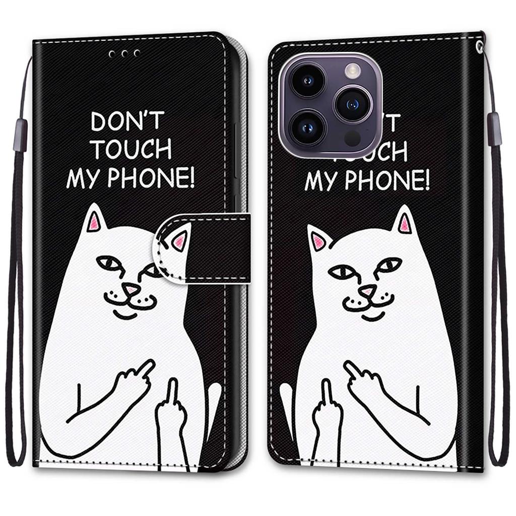 Husă de piele pictată de lux, tip portofel, tip carte, pentru iPhone 16, 15, 14, 13, 12 Pro Max, 15Pro, 16Pro, iPhone 11