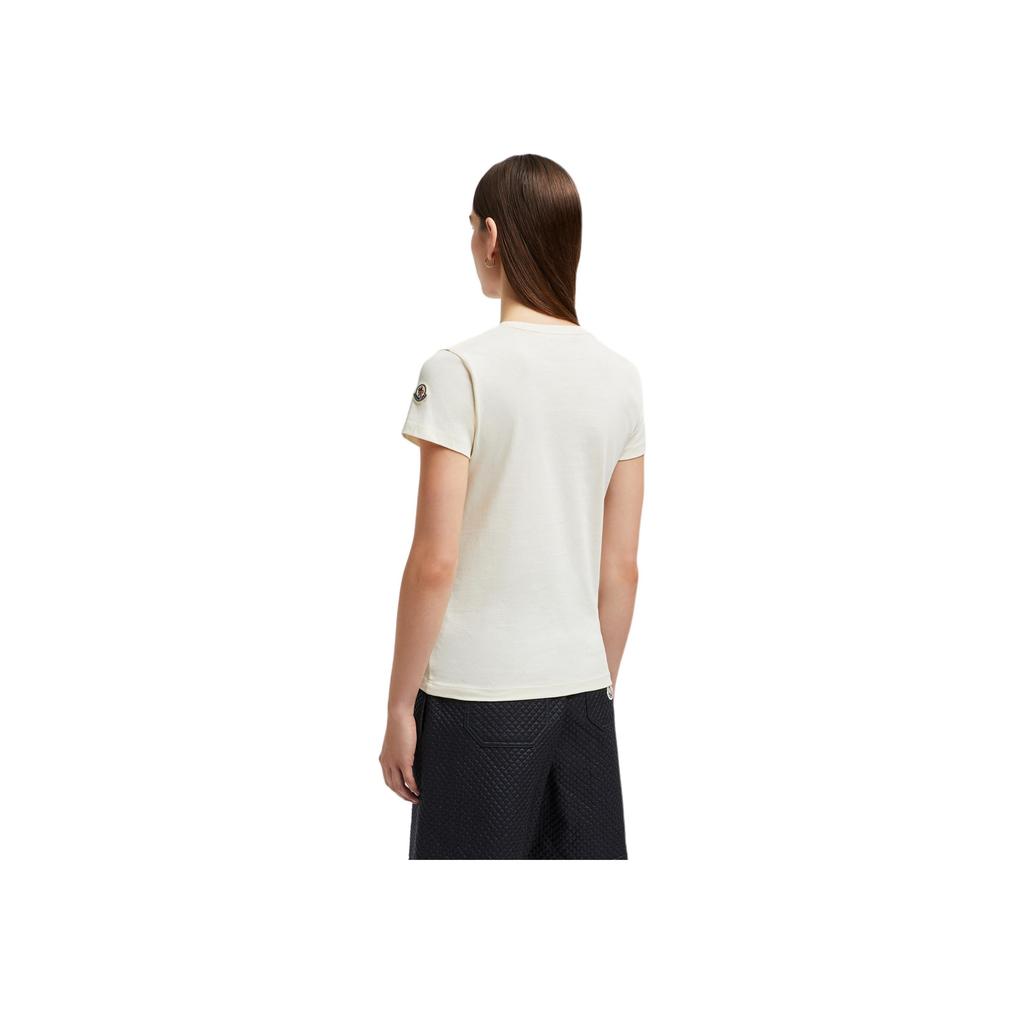 Moncler Simple Comfortable Letter Short Sleeve T-Shirt Women T-Shirts White K1-093-8C00009-89AUO-034