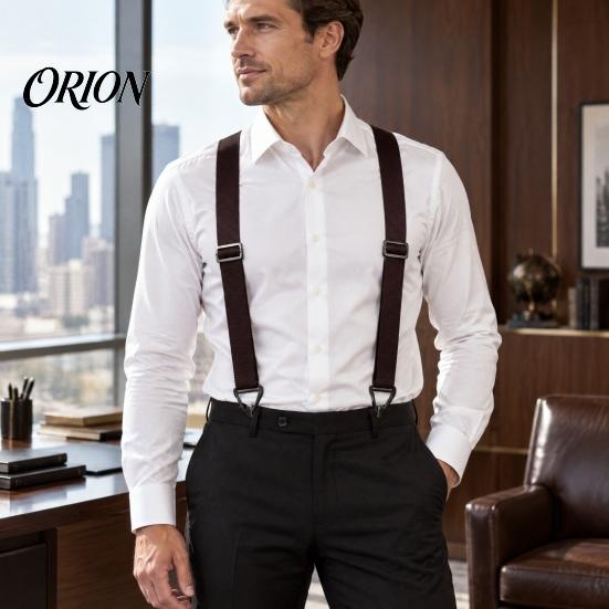 Adjustable Elastic Suspenders Hidden for Men, Y-Back Under Clothing Braces, 1.6 Inch Wide Comfortable Shoulder Straps Elastic, 3 Hook Clips,