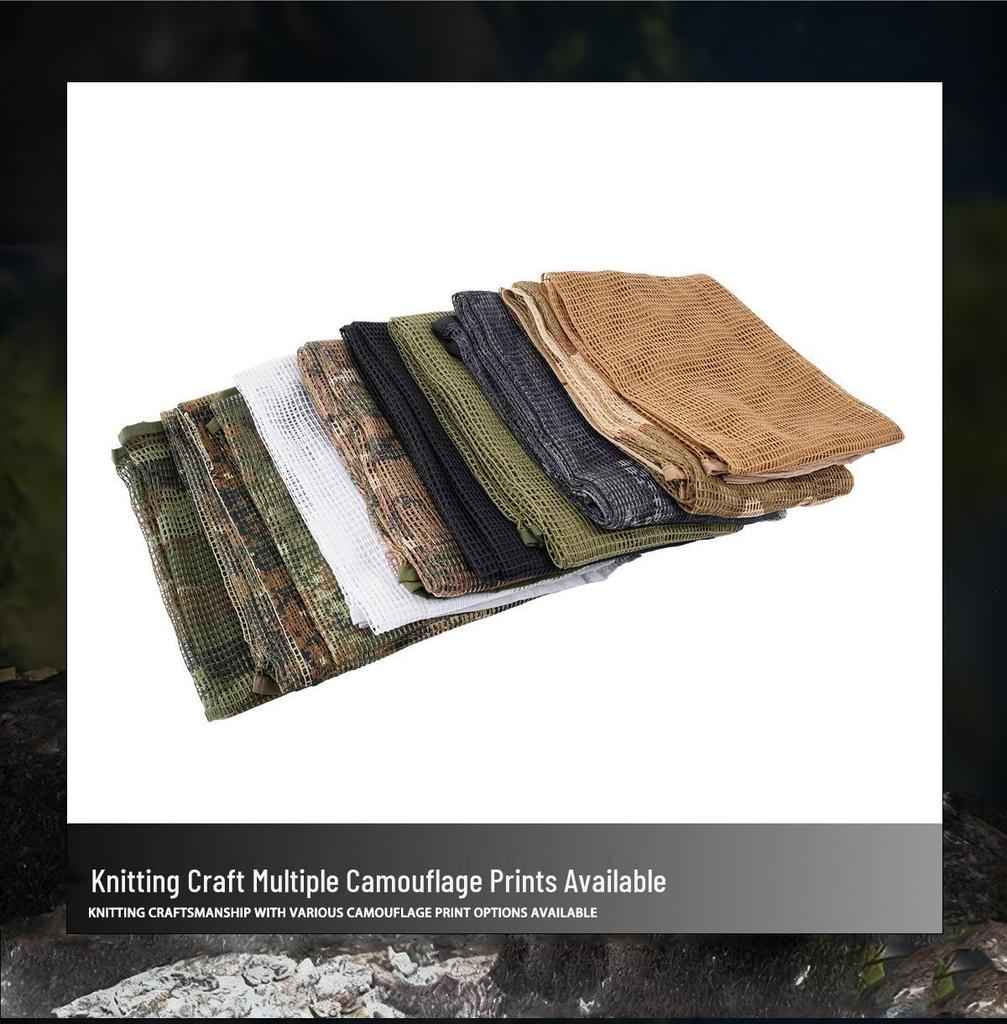 Jungle Camouflage Tactical Scarf: Breathable Concealment Net, Multi-purpose Desert Neck Gaiter & Face Veil Headscarf.