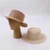 Autumn and Winter New Flat Top Top Top Hat Retro Classic British Style Hand-woven Straw Hat Outdoor Beach Sun Hat