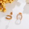 Simple niche design U-shaped full diamond titanium steel earrings, simple personality, trendy titanium steel earrings are versatile and do not fade