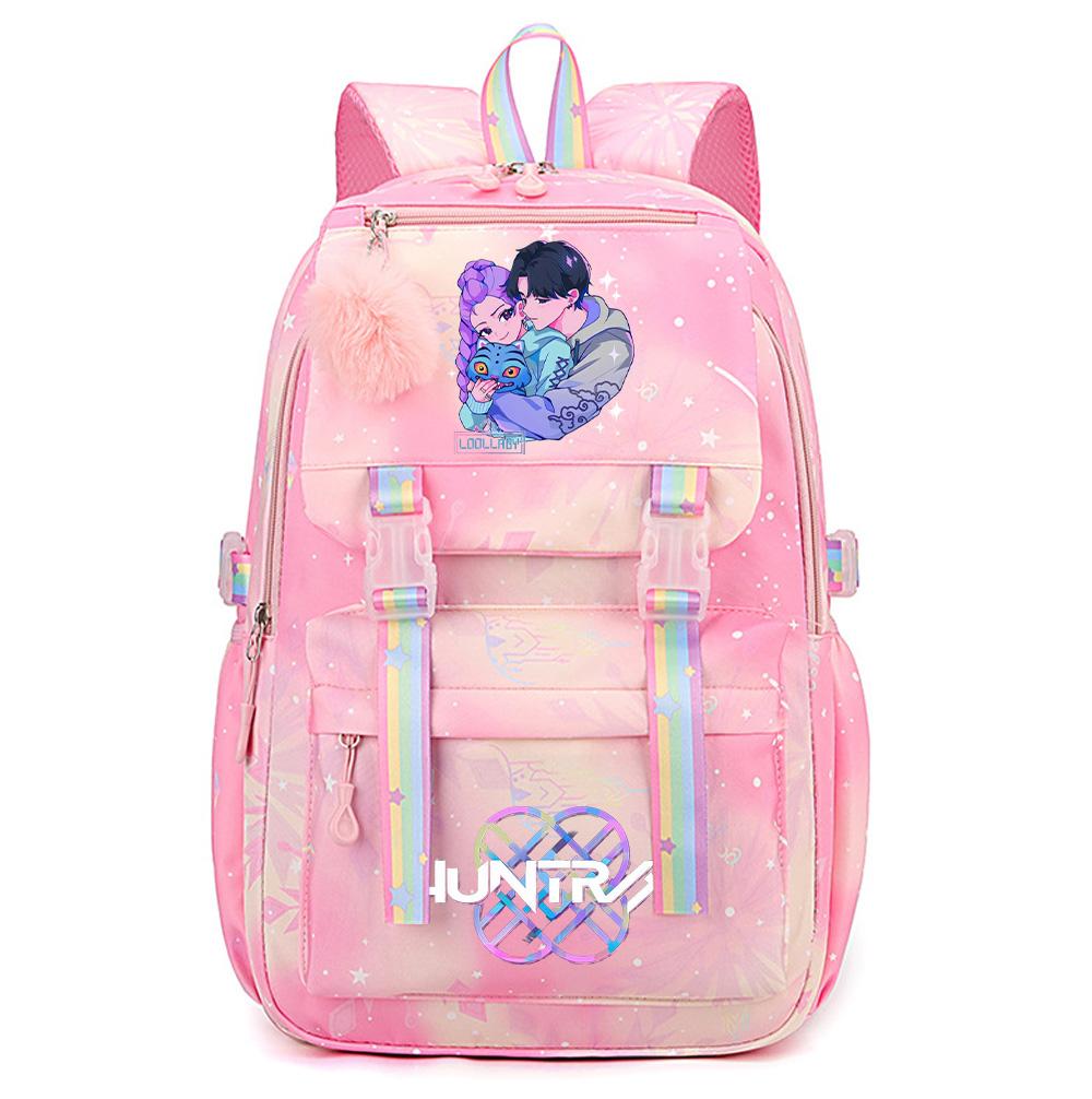 Niedlicher K-Pop Dämonenjäger Aufdruck Große Kapazität Wasserdichter Rucksack Teenger Schüler Mädchen Junge Schultasche Buchtasche Damen Große Kapazität Reisetasche