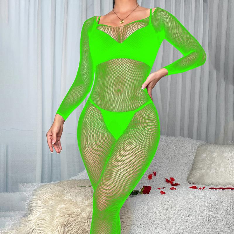 Women See Through Jumpsuit Mesh Open Crotch Seductive Underwear Sexy Transparent Erotic Costume Tights Bodystockings Clubwear