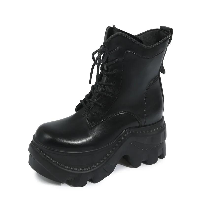 2024 Hot Sale Women's Shoes Front Lace-up Women's Boots Fashion Round Toe Modern Boots Women New Platform Plus Size Ankle Boots