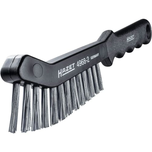 Hazet 4968-2 Brake Caliper Brush, Steel Wire Brush with Two Rows, for Brake Dust Removal, Caliper Cleaning, Maintenance, and Repair, with Hanging Hole