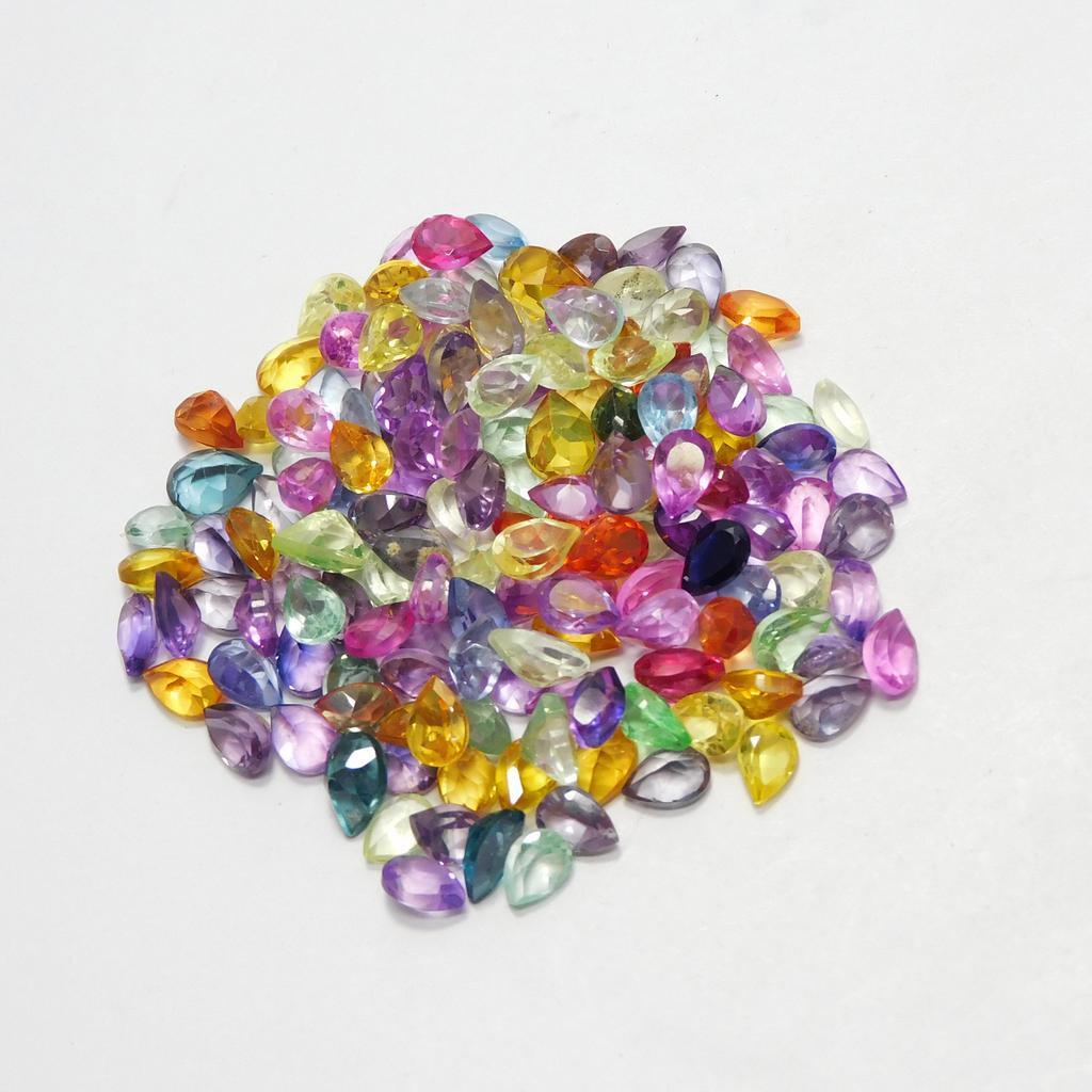 15 Pcs Natural Sapphire Lot 6x4 Mm   Loose Gemstone Mix Color Pear Cut