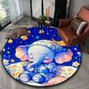 1Pc elephant theme Printed circular carpet, home door mat, outdoor travel protection carpet A4