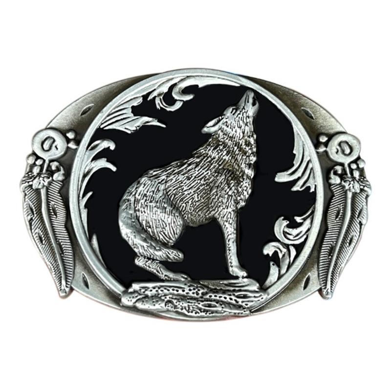 Punk Metal Belt Buckle Retro Wolf Belt Buckles Birthday Gifts for Unisex Wolf Belt Buckle Replacement Belt Buckle