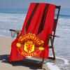 proof beach towel with Manchester United FC logo pattern - soft,absorbent,quick-drying,machine washable - perfect for swimming,camping,bathing