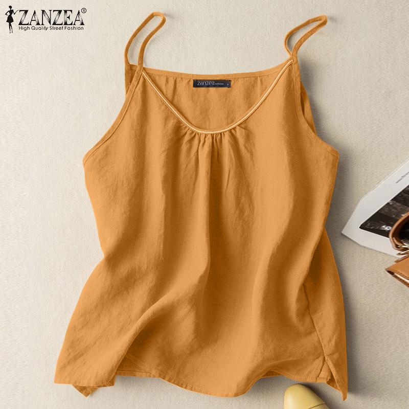 

ZANZEA Womens Summer Casual Solid Color Loose Sleeveless Camisoles Vest 2XL фіолетовий