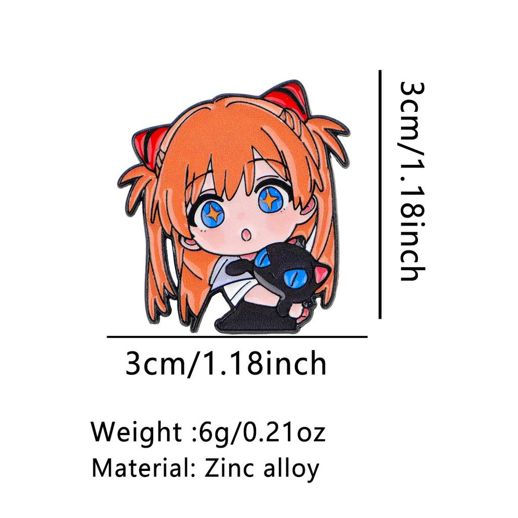 Evangelion Enamel Pins Anime Hina Asuka Figures Brooch Lapel Pin Badge On Backpack Clothing Accessories Fashion Jewelry Gifts
