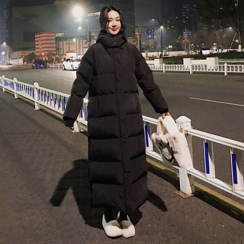 

Super long to ankle over knee down cotton jacket women s Dongxin loose thickened bread jacket cotton coat S чёрный