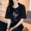 Women's 2025 Summer Unisex Round Neck Printed Short-Sleeve Loose Cotton T-Shirt