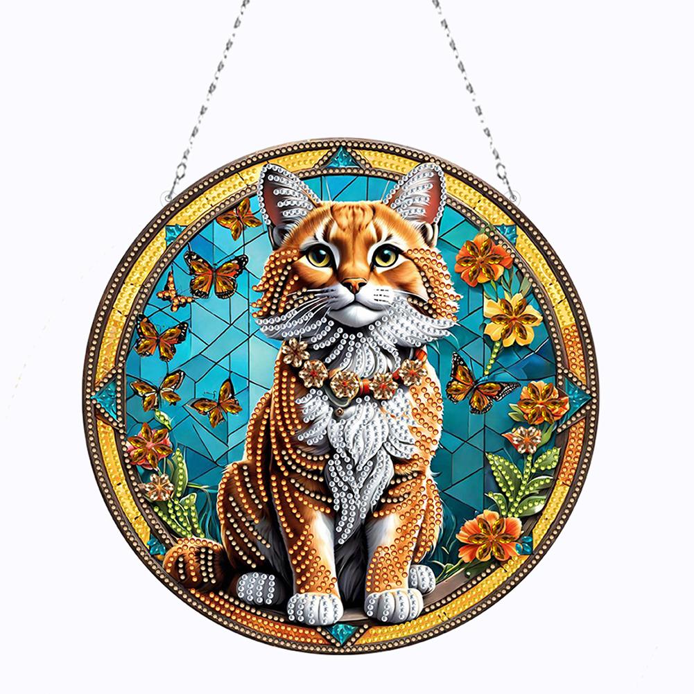 

Cat Dog Double Sided Effect Diamond Drawing Hanging Ornament Crystal Painting Ornaments Home Windows Decor for Kid DIY Craft