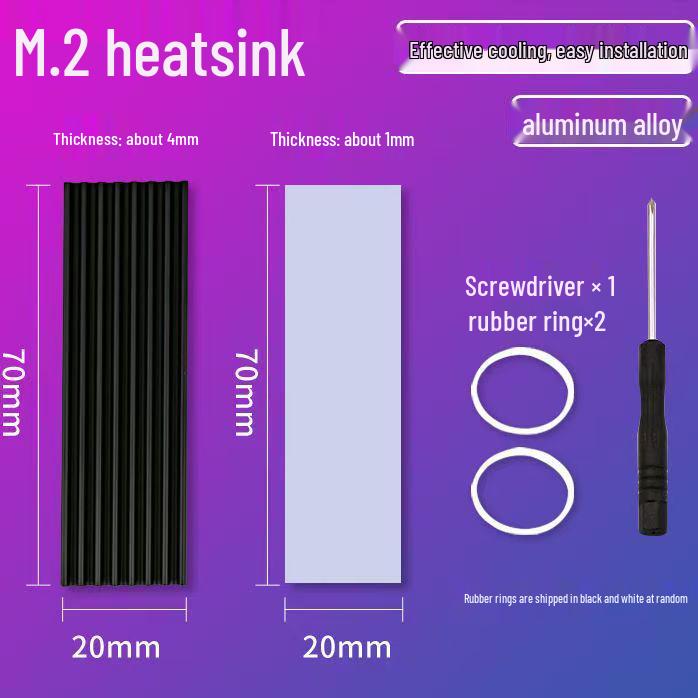 M2 SSD Heat Sink Vest - Pure Copper 2280 Radiator for NVMe (Purple Copper)