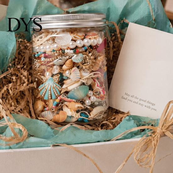 Coastal Jewelry Set Mystery Jar for Women, Random Mixed with Necklace Unique Alloy Accessories Earrings Ring Bracelet Brooch, Gift Family Friends Her