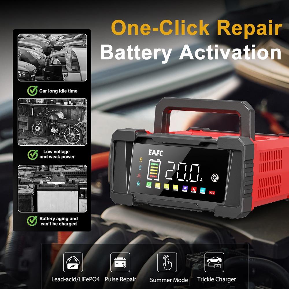 

EAFC EU Plug 12V 20A/ 24V 10A Fully Automatic Battery Charger, 7-Stage Car Smart Battery Charger