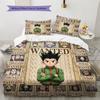 Hunter X Hunter Pattern Bedding Quilt Set Quilt Cover Pillowcase Home Birthday Gift(1 * Duvet Cover + 2 * Pillowcase, Without Core)