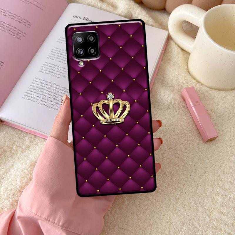 Quilted Texture Sofa Pattern Crown For Samsung Galaxy A06 A16 A26 A36 A56 A52 A53 A33 A13 A34 A54 A14 A15 A35 A55 A22 A32 Case