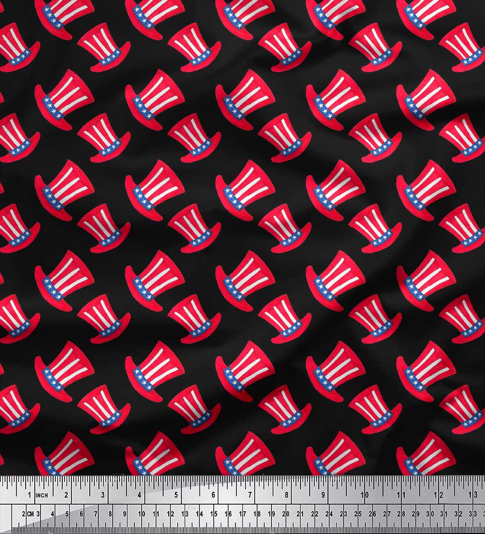 

Капелюх із японської креп-атласної тканини Soimoi Green з модним принтом 1 метр 42 дюйми 42 Inch Wide - Poly Crepe чорний