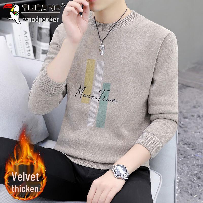 

TUCANO Men s Winter Fleece-Lined Round Neck Knit Sweater XL