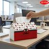 2D Flat, 1pc Tissue Box, Printed On Both Sides, Fun Bug Design Tissue Holder Ladybug Repeated Pattern, Strong Material for Kitchen, Living Area, Bedro