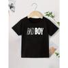 European Size Boys Round Neck Short Sleeved T Shirt with Unique English Print BADBOY